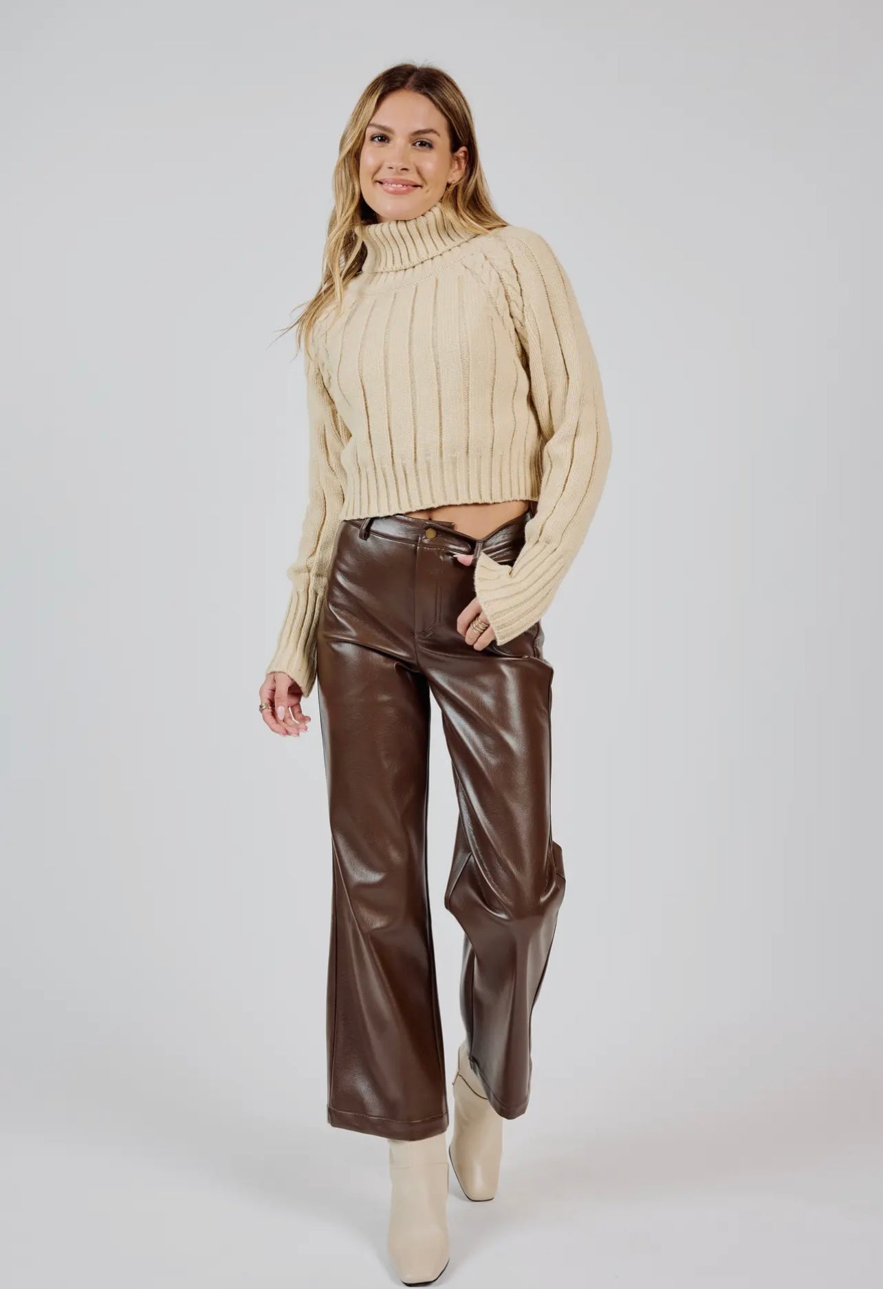 Modern In Mocha Leather Pant