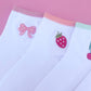 Women's Embroidered Ankle Socks: Cherries