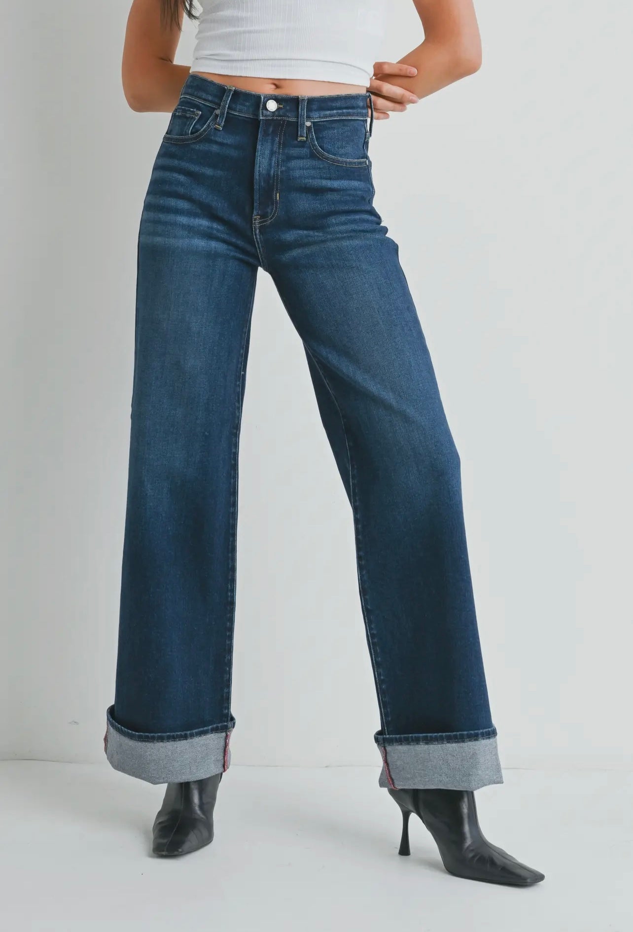 Cuffed Palazzo Denim