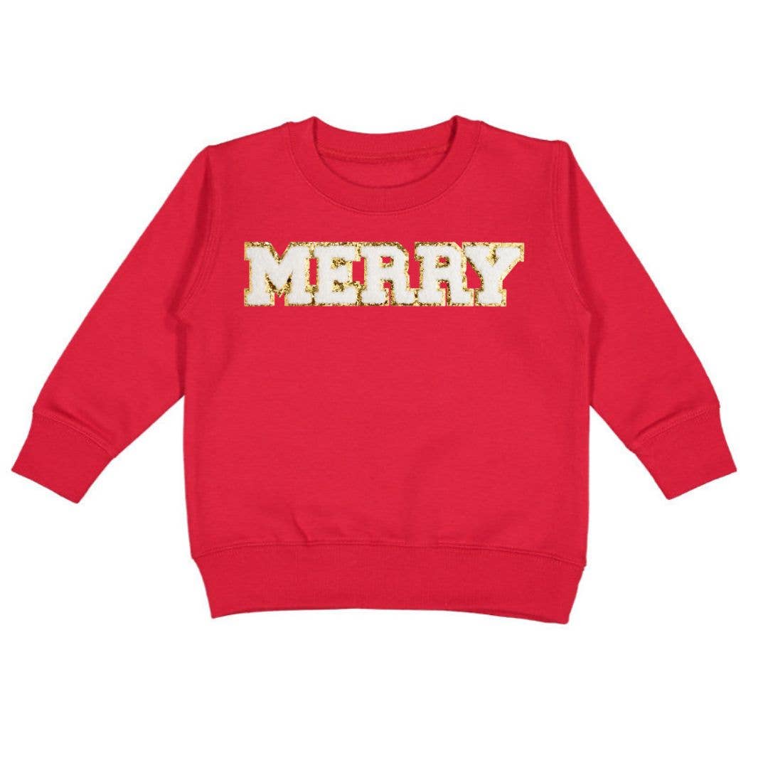 Merry Patch Christmas Sweatshirt - Kids