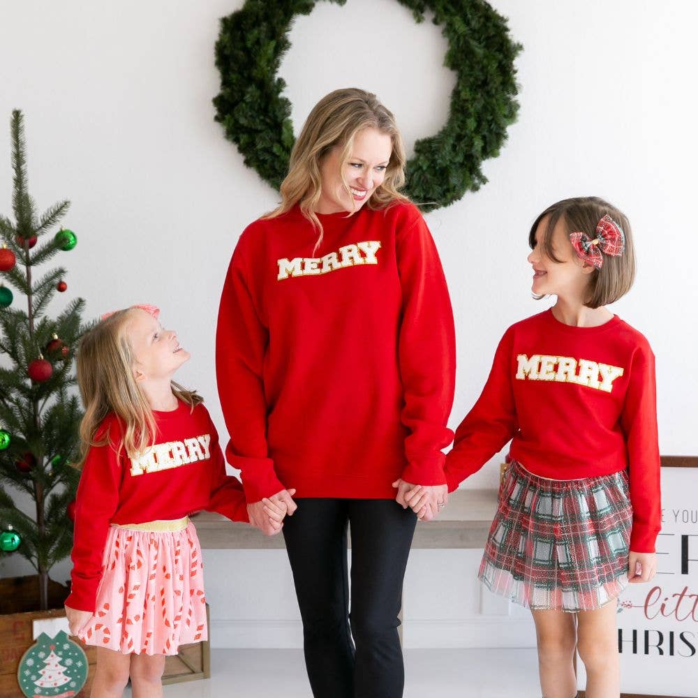 Merry Patch Christmas Sweatshirt - Kids