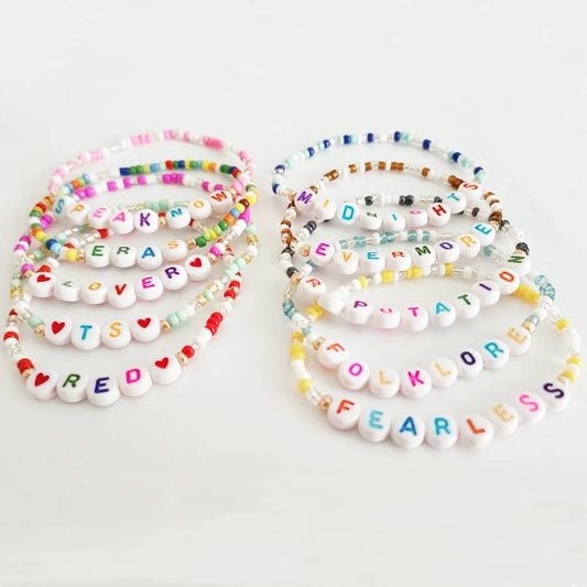 Taylor Swift Declaration of Love Seed Bead Bracelet Set: 1