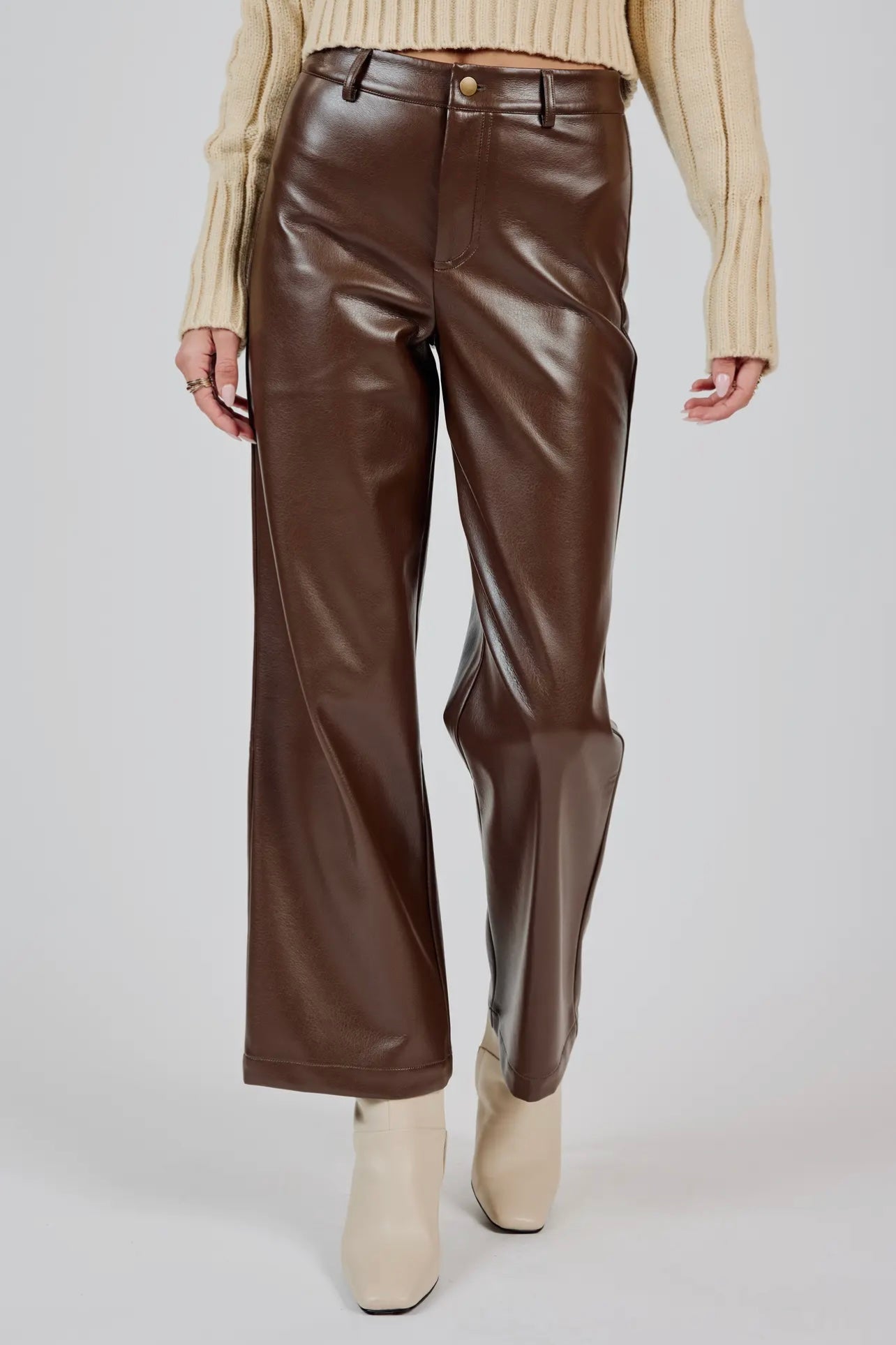 Modern In Mocha Leather Pant