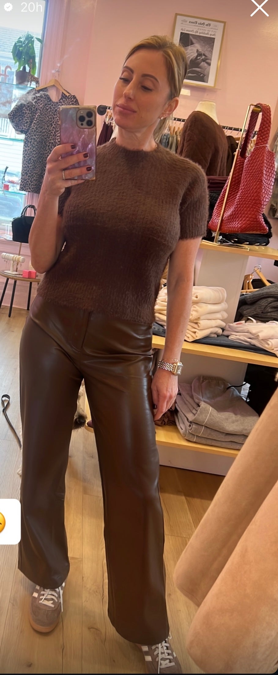 Modern In Mocha Leather Pant