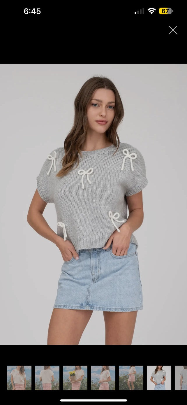 Tied in Knots Short Sleeve Sweater